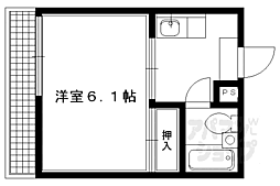 シャン北白川 1Kの間取図画像