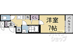 アドバンス京都烏丸町 1Kの間取図画像