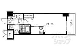 RESIDIA御所東 ワンルームの間取図画像