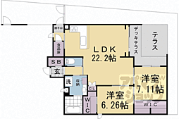 Bellissimo継孝院 2LDKの間取図画像