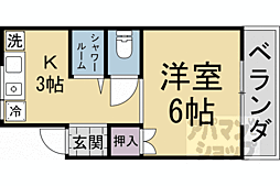 ハイツ山喜 1Kの間取図画像