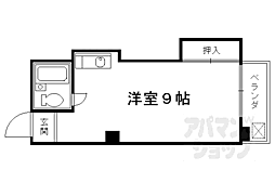ツィンビュー西大路 1Kの間取図画像