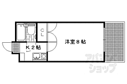 サンダ館2 1Kの間取図画像