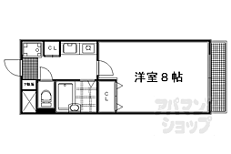 元土御門 1Kの間取図画像