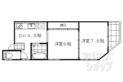 枡形ビル 2DKの間取図画像