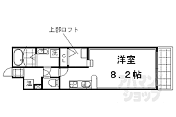 エクラン二条城 ワンルームの間取図画像