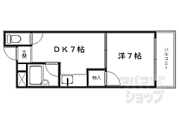 御所西ハウス 1DKの間取図画像