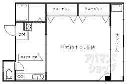 葛城マンション 1Kの間取図画像