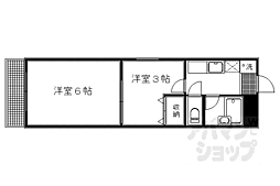 一休ビルプチシャトー19 2Kの間取図画像