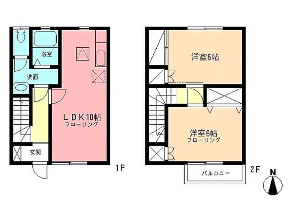 サンテラスB 102｜神奈川県小田原市矢作(賃貸タウンハウス2LDK・1階・58.00㎡)の写真 その2