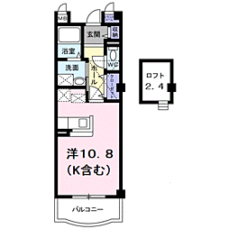 シェーネスベルク ワンルームの間取図画像