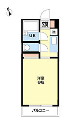 プレジール 1Kの間取図画像