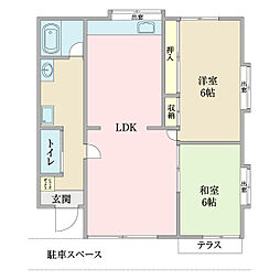 ウエストコート 2LDKの間取図画像