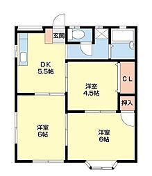 ブライト 3DKの間取図画像