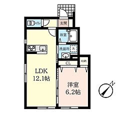 ベルクキルシェ 1LDKの間取図画像