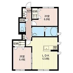 エスパスA 2LDKの間取図画像