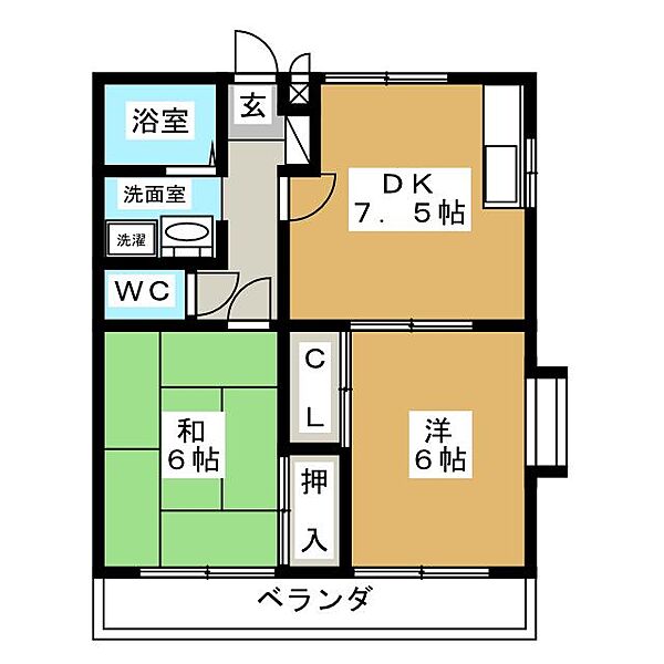 ピュアハーツ97 ｜愛知県名古屋市北区楠味鋺３丁目(賃貸アパート2DK・2階・46.37㎡)の写真 その2