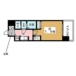 La Douceur黒川II 11階1Kの間取り