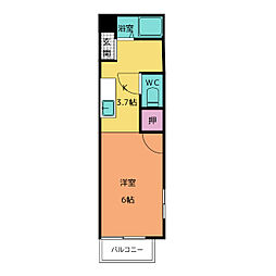 アネックスＢ 1階1Kの間取り