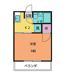 アネックスＡ 1階1Kの間取り