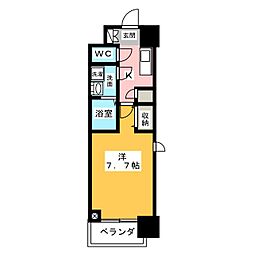 La Douceur黒川 2階1Kの間取り