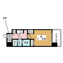 La Douceur黒川II 9階1Kの間取り
