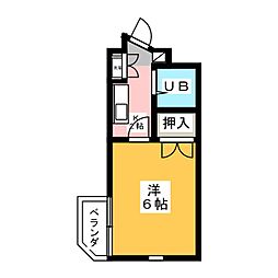 シャトーマグロ 5階1Kの間取り