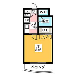 パインクレスト萩野 1Kの間取図画像