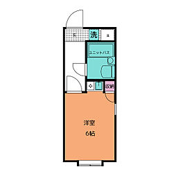 コート白壁 2階ワンルームの間取り