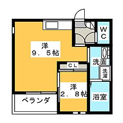 グランティックルーチェ志賀本通 1LDKの間取図画像
