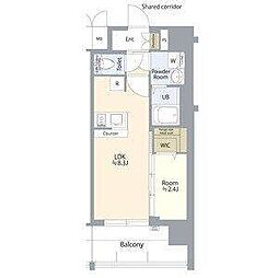名古屋市北区若葉通1丁目マンション 1LDKの間取図画像