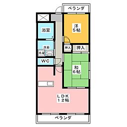 メゾン黒川 2LDKの間取図画像