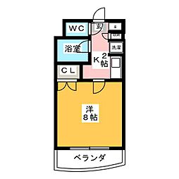 パインクレスト萩野 1Kの間取図画像