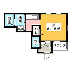 Cherim上飯田 ワンルームの間取図画像