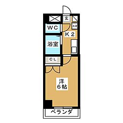 CS味鋺 1Kの間取図画像