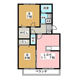 パフュームA 2LDKの間取図画像