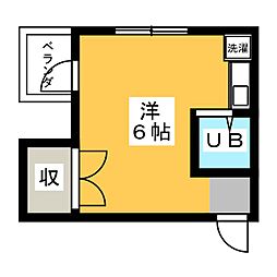レジデンスウイング ワンルームの間取図画像