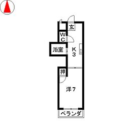 リバーシティ楠犬飼商事ビル 1Kの間取図画像