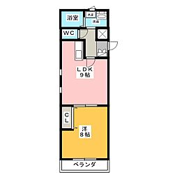 アクア・ファイブ 1LDKの間取図画像
