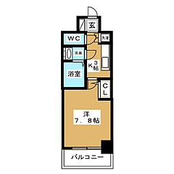 S-RESIDENCE志賀本通 1Kの間取図画像