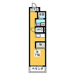 アソシエ黒川 ワンルームの間取図画像