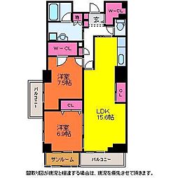 パルステージ関屋 2LDKの間取図画像