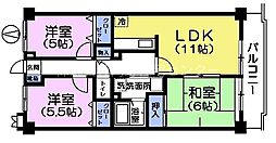 セラヴィ上宿 5階3LDKの間取り