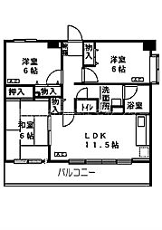 シェニートモンチーク武蔵関 1103 11階3LDKの間取り