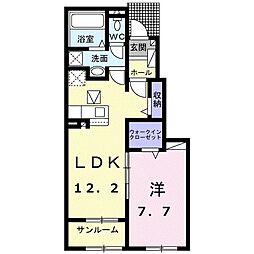 GRAND　FIELD　B 1階1LDKの間取り