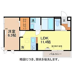 ポワロ 1階1LDKの間取り