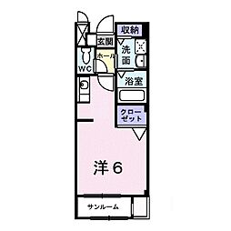 エクセルK ワンルームの間取図画像