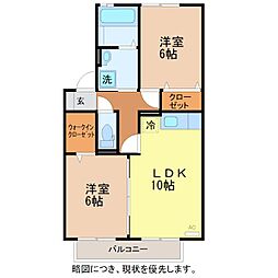 リビングタウン渕B 2LDKの間取図画像