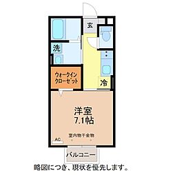 ヴァレンティ 1Kの間取図画像