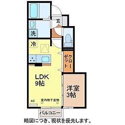 キキョウKT 1LDKの間取図画像